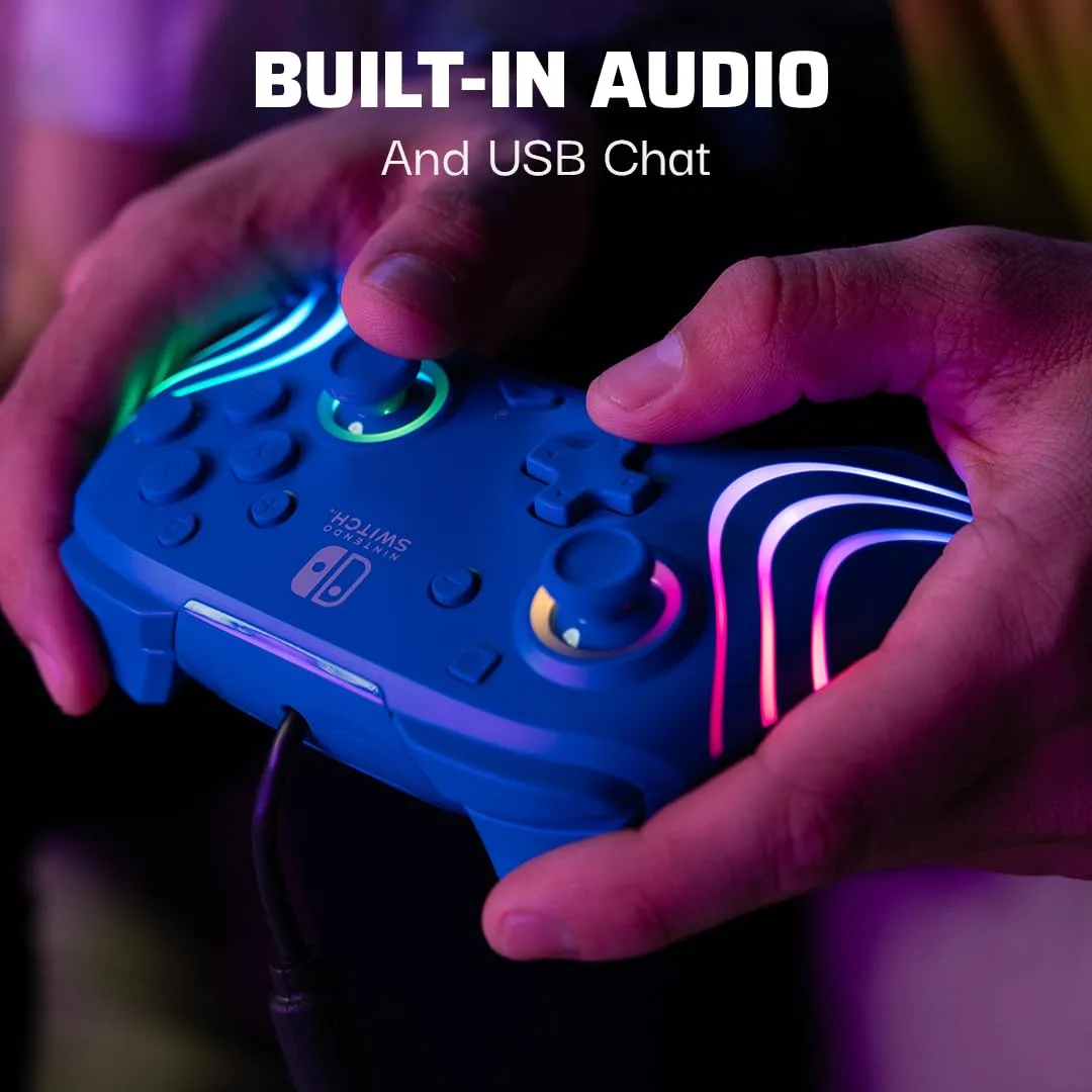 PDP Afterglow Wave Wired RGB Gaming Controller for Nintendo Switch 2, Lite