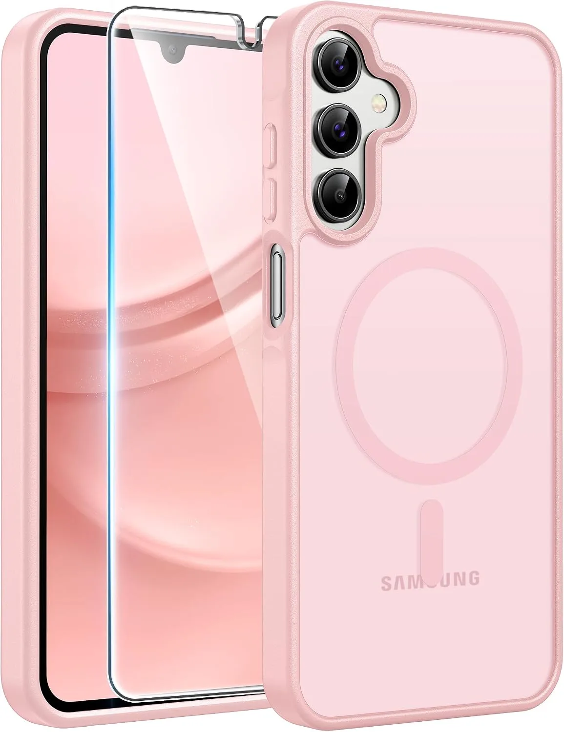 Funda para Samsung Galaxy A15 5G Fntcase Rosa Claro con Protector de Pantalla