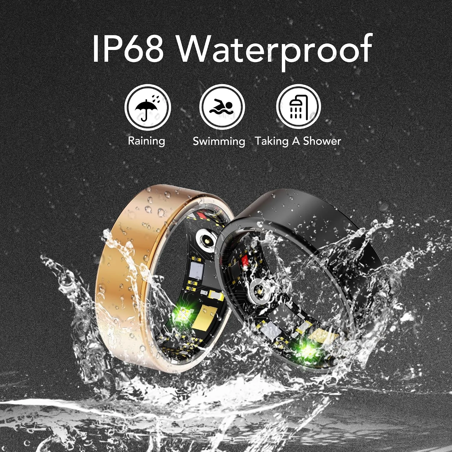 Smart Health Ring Fitness Tracker for Men Women, Rose Gold 8