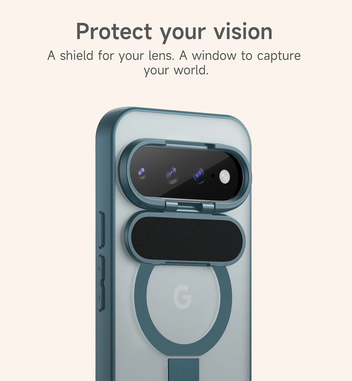 SURITCH Magnetic Case Compatible with Google Pixel 11 Pro XL Translucent Back Cover, Compatible with Magsafe, Built-in Kickstand & Camera Protection -Deep Lake Green