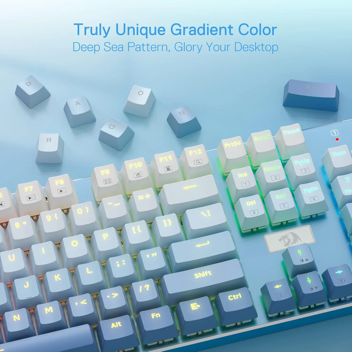Redragon K556 Wired RGB Mechanical Gaming Keyboard, 104-Key Aluminum Board