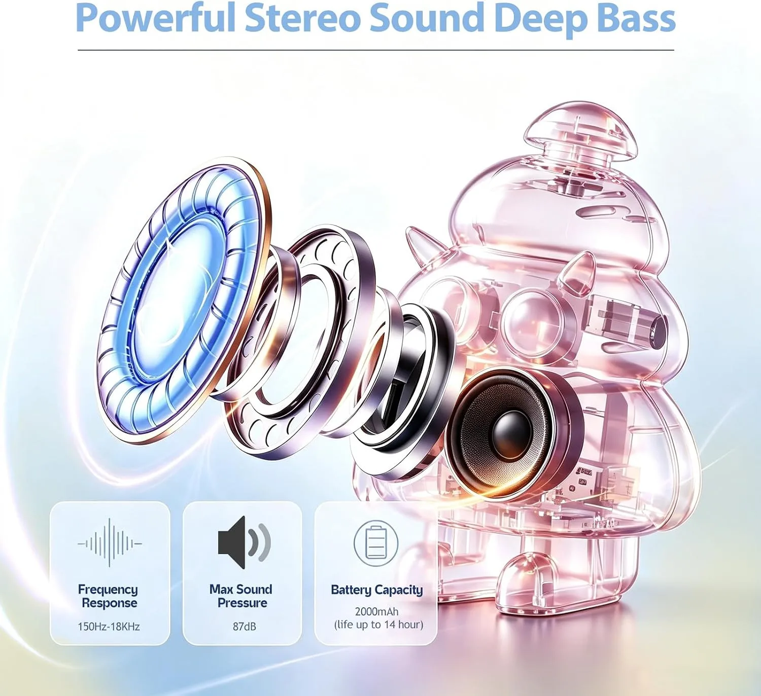 Christmas Tree Plush Bluetooth Speaker With LED,15W Speaker with Deep Bass