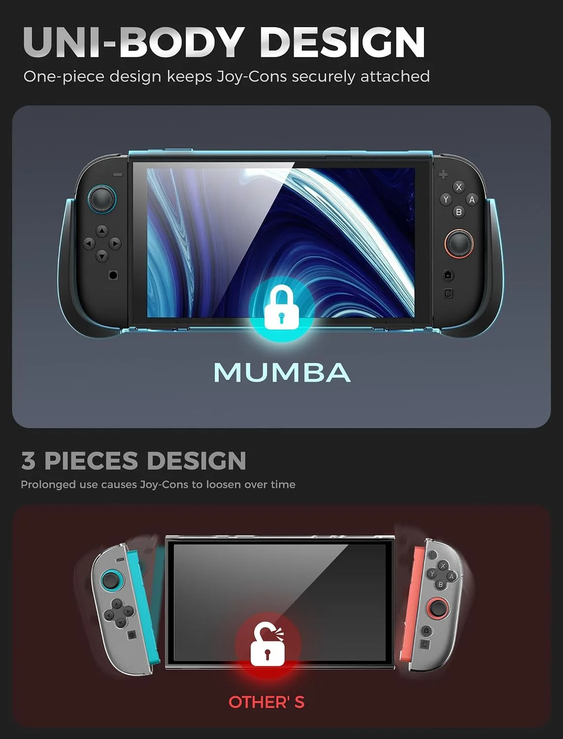 Mumba Titan Case for Nintendo Switch 2 with Kickstand & 7 Card Slots, Ruddy