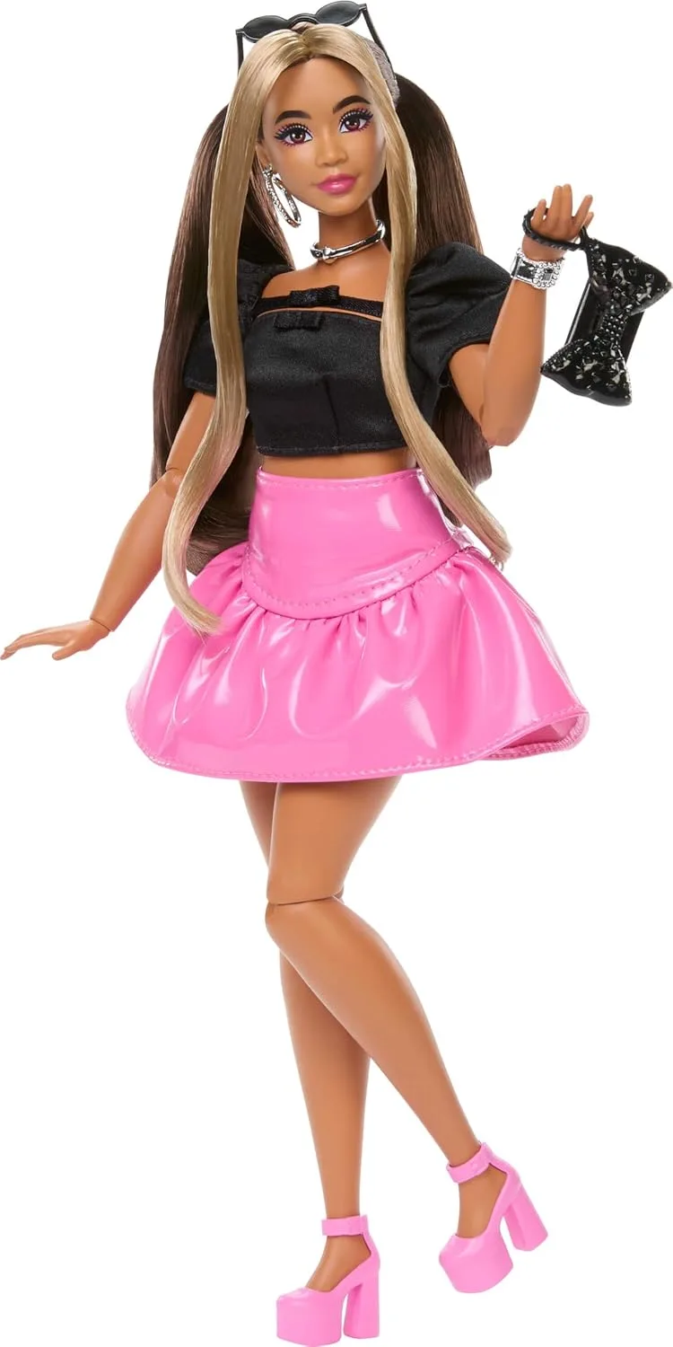 Barbie Deluxe Style Doll #16 in Pink Vinyl Barbiecore Skirt