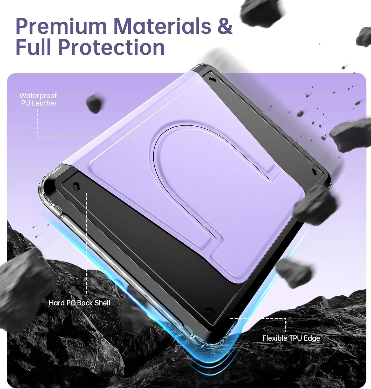 MoKo 360°Rotating Detachable Case for 7" eBook Reader, Lilac