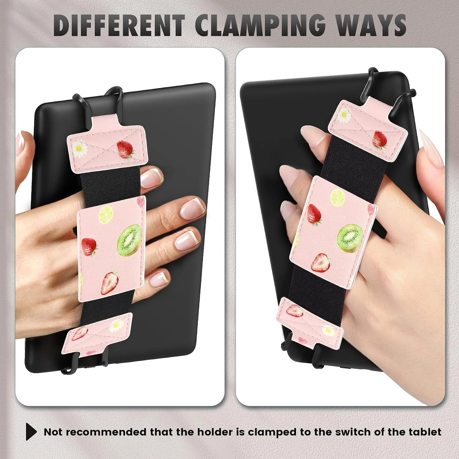 MoKo Soft Hand Strap for 6-8" Kindle eReaders Fire Tablet, Kiwi Strawberry