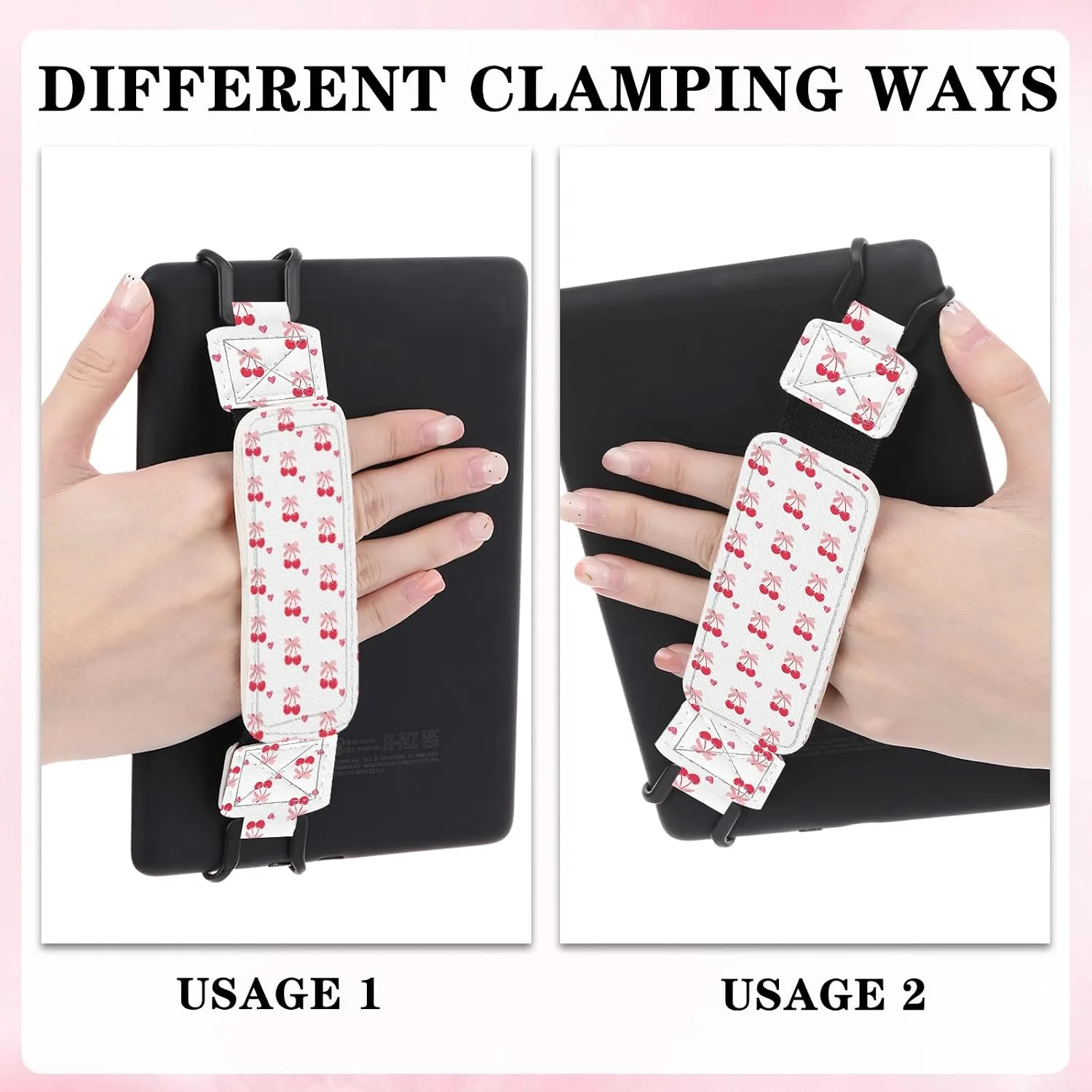 Hand Strap Holder for Kindle, Pink Cherry Bow