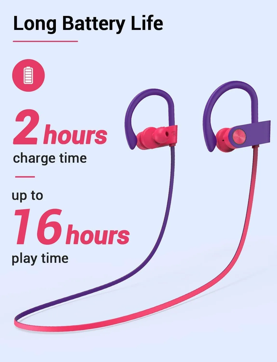 Bluetooth 5.3 Headphones, Wireless Sports In-Ear Earbuds IPX7 Waterproof