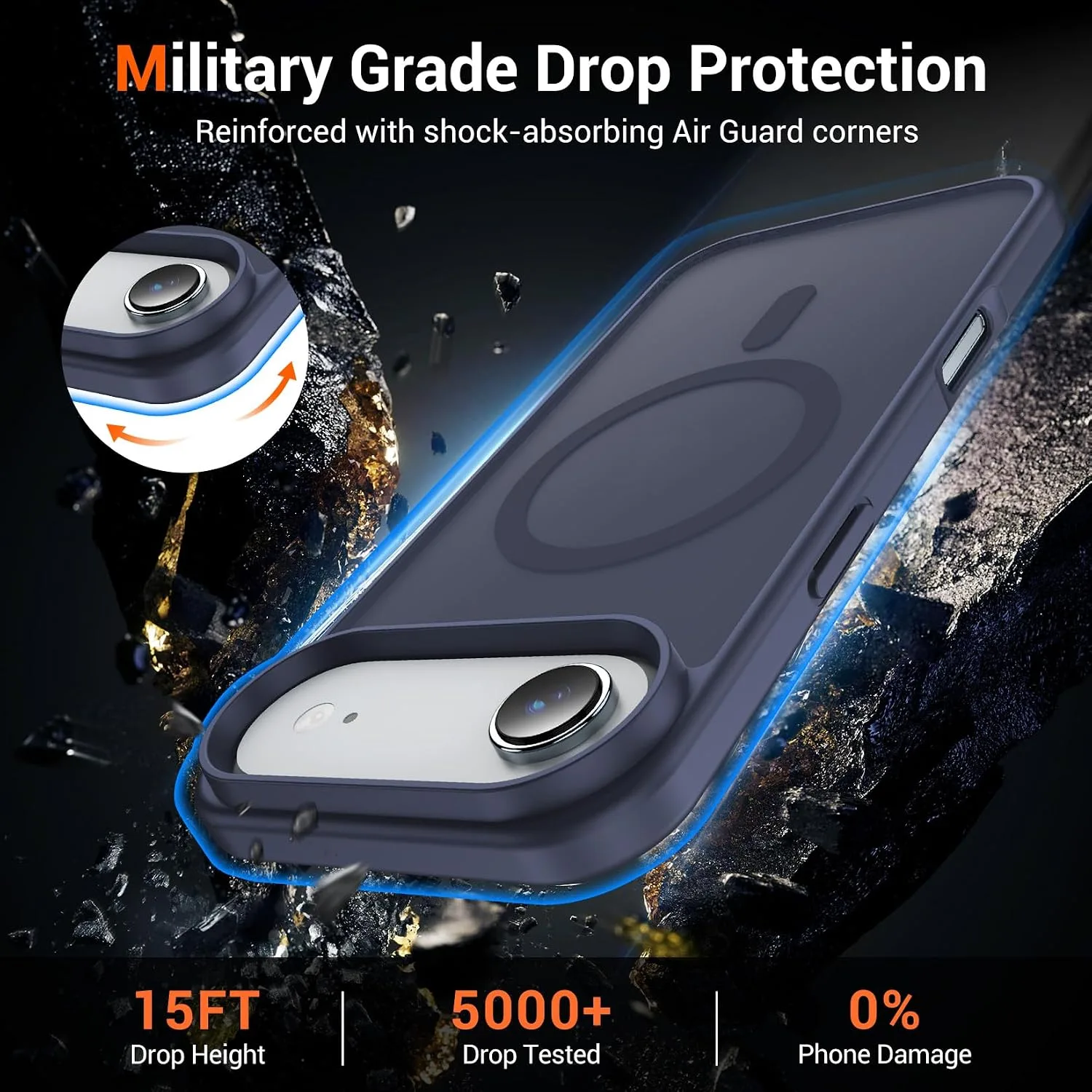 Temdan for iPhone AIR Case with Screen Protector Dark Purple