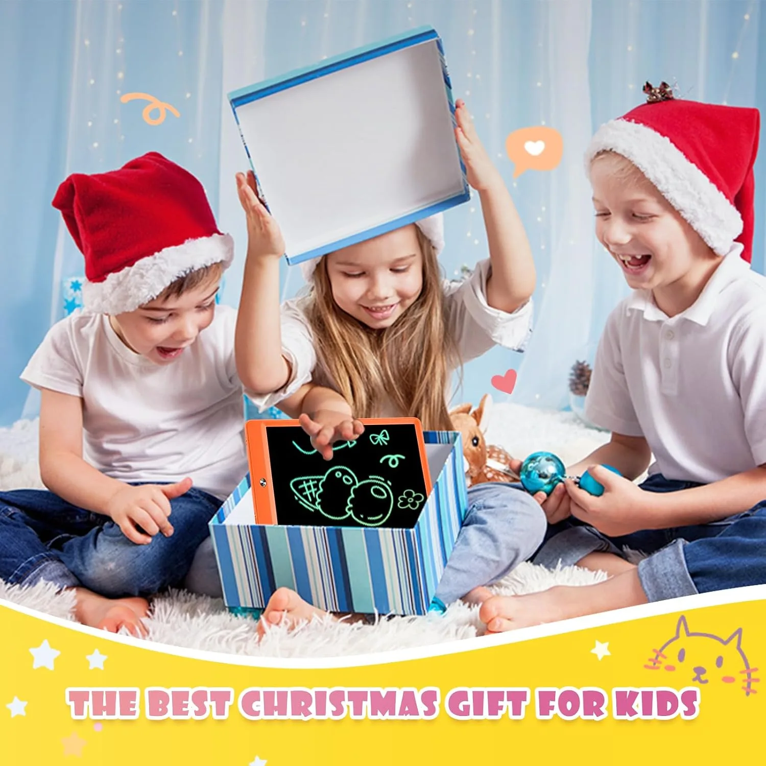 EooCoo Kids LCD Writing Tablet, Mess Free Coloring Travel Toys for Toddler