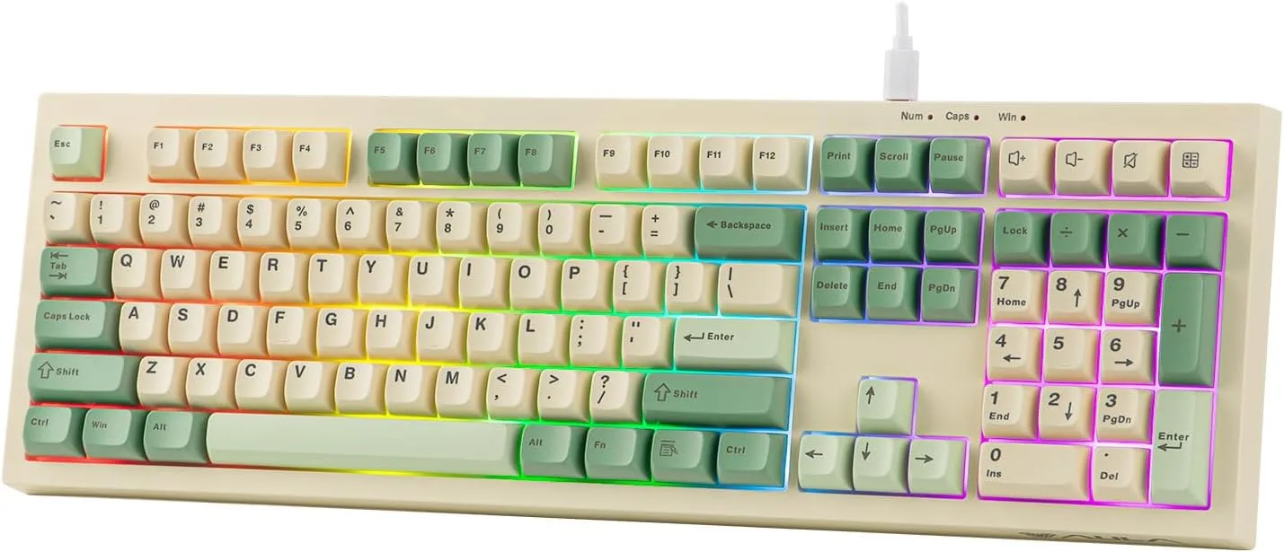 Teclado Gamer MechLands Aula S102 Membrana Full Size con Teclado Numérico