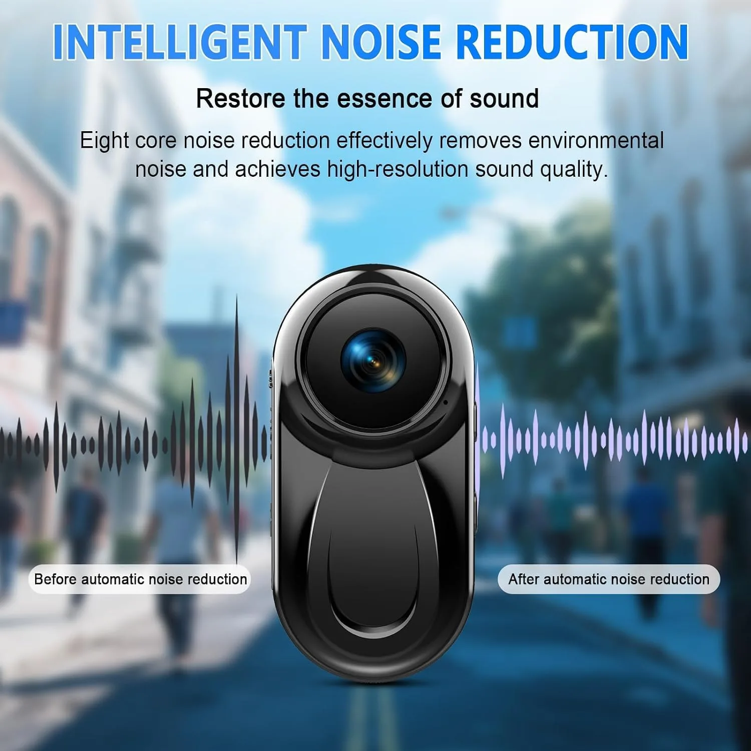 Mini Body Camera 1080P, Thumb Action Camera 512G for Motorcycle/Bike