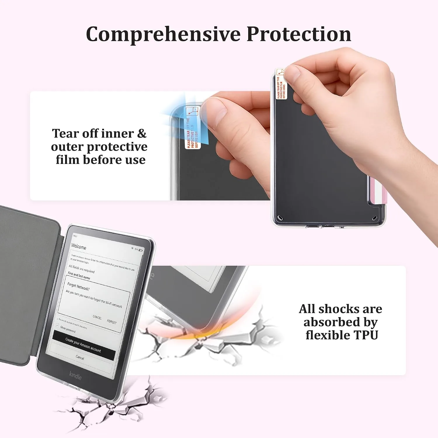 Clear Case for 7'' Kindle Paperwhite 12th Gen 2024 & Colorsoft