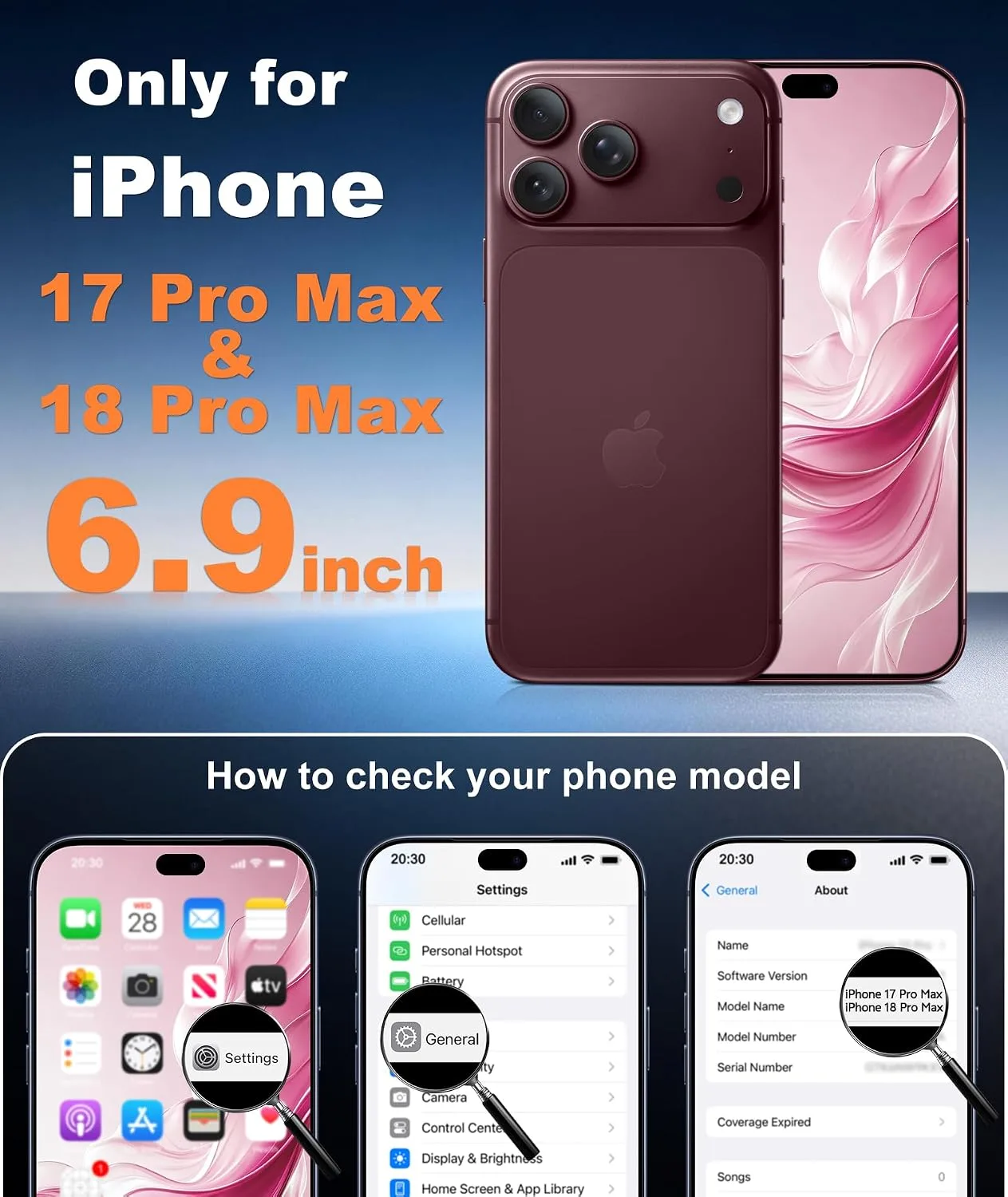 FNTCASE for iPhone 18 Pro Max / 17 Pro Max Case Fit for MagSafe Burgundy