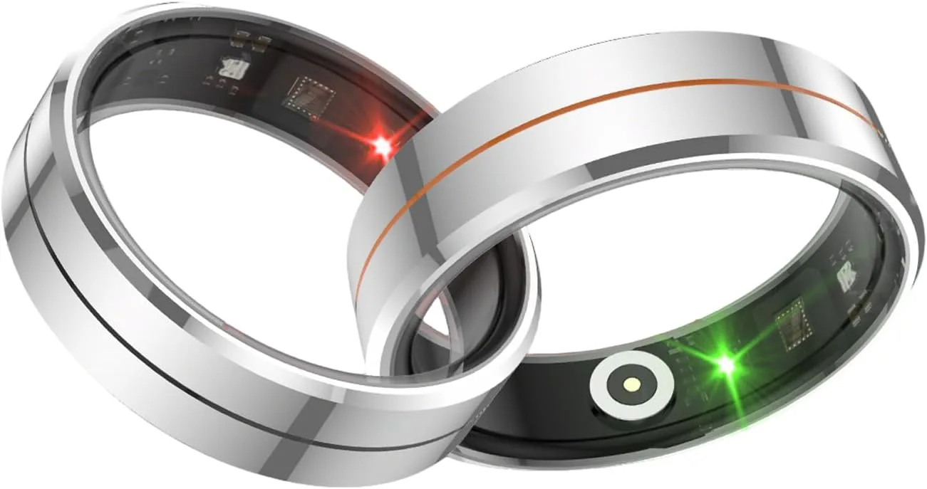 Smart Ring for Women & Men, Health Tracker with Blood Oxygen Monitor, Heart Rate & Sleep Monitor, Waterproof Fitness Ring Long Lasting Battery Sleep Ring for iPhone and Android, No Subscription Fee