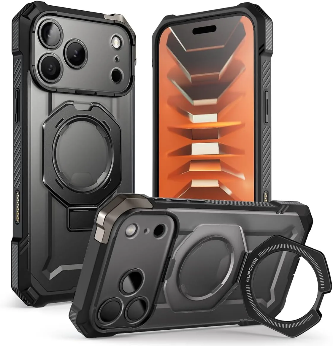 SUPCASE for iPhone 18 Pro Case / 17 Pro Case with Stand, Black