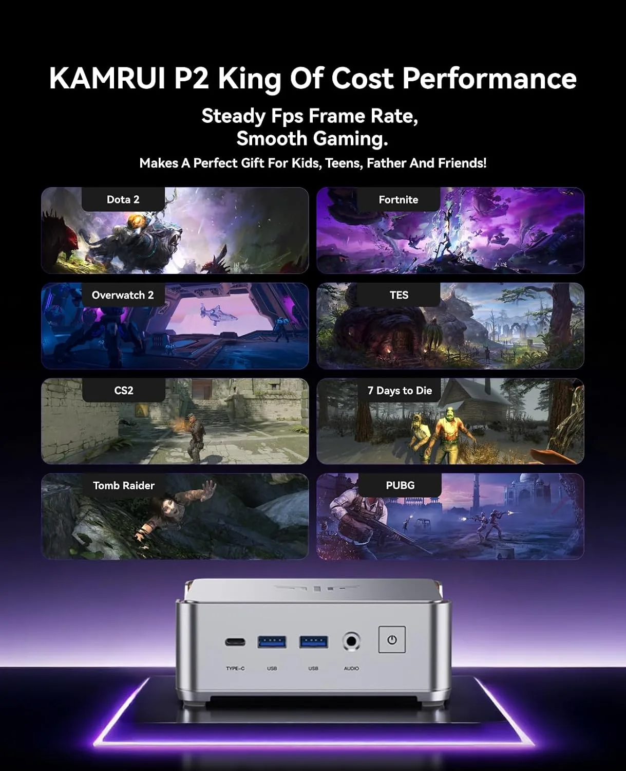 KAMRUI Pinova P2 Mini PC, Intel Core i5-12600H(Beats 1185G7/12450H), 16GB RAM 512GB SSD Mini Computers, 12C/16T, 4.5GHz, Triple 4K Display/WiFi6/BT5.2 Mini Desktop Computers for Home/Office/Business