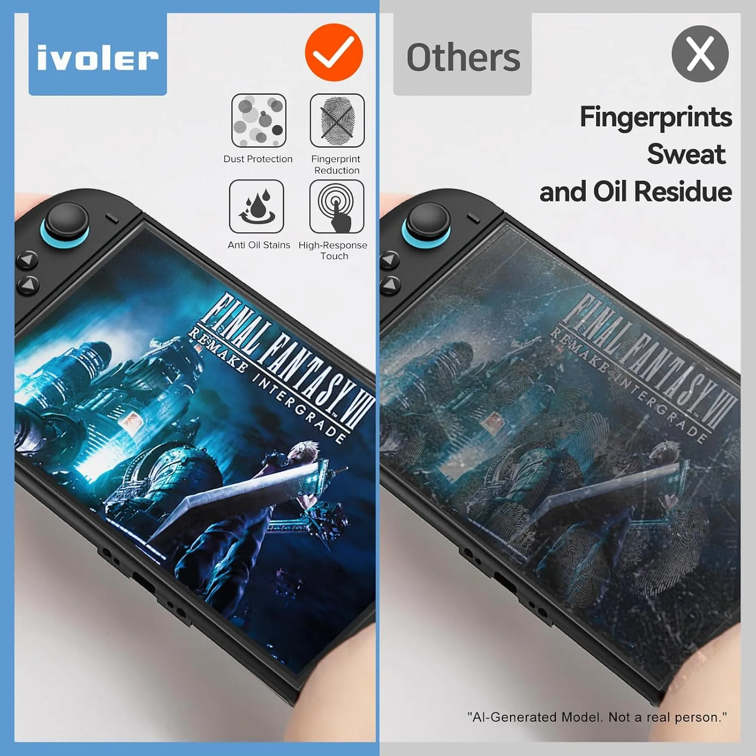 ivoler Anti-Glare Matte Screen Protector for Nintendo Switch 2, Tempered Glass Protector with [Easy Alignment Frame] 30s Installation, 9H Hardness Scratch Resistant Accessories for Switch 2-2 Pack