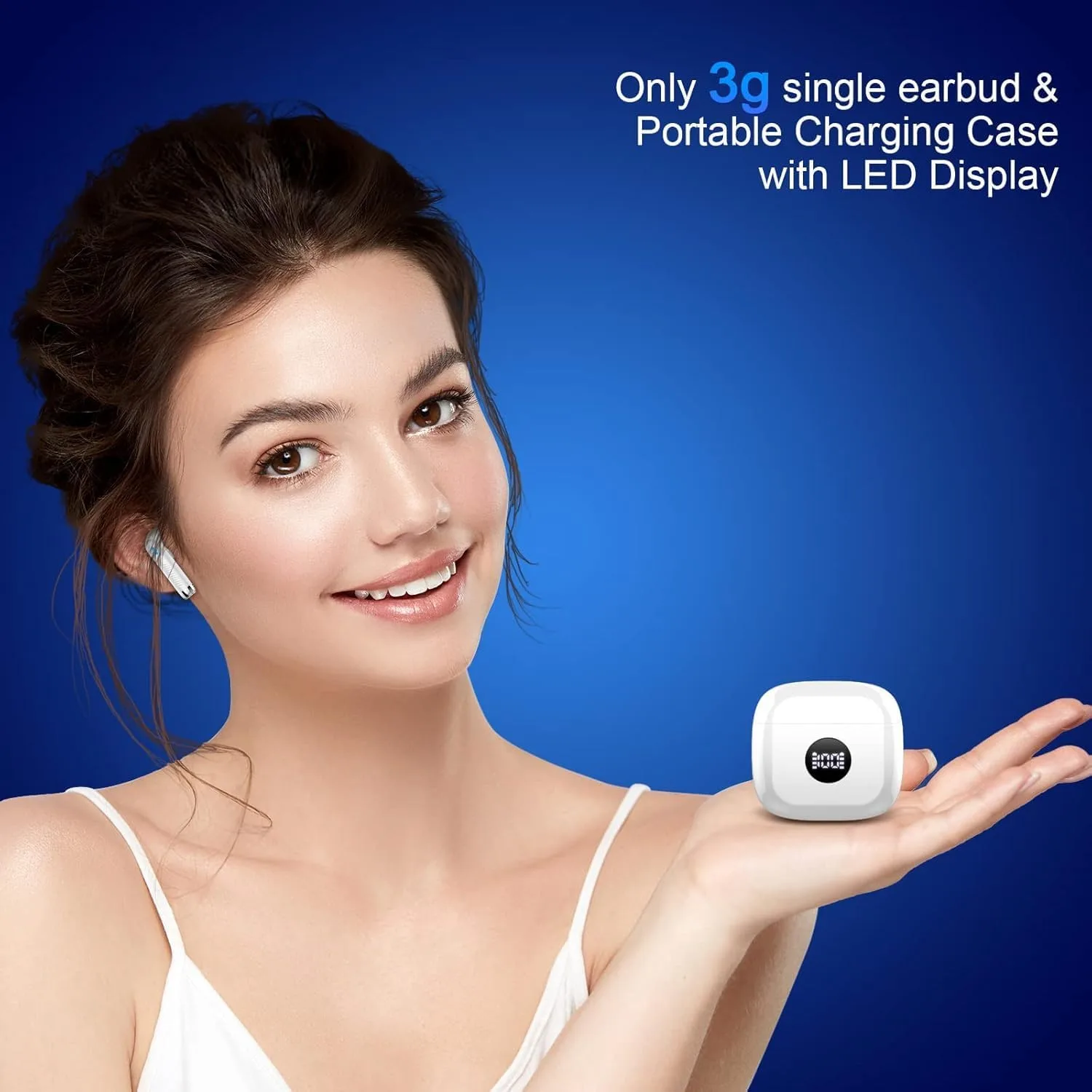 Wireless Bluetooth 5.4 Earbuds, LED Power Display Headphones, 6D Stereo