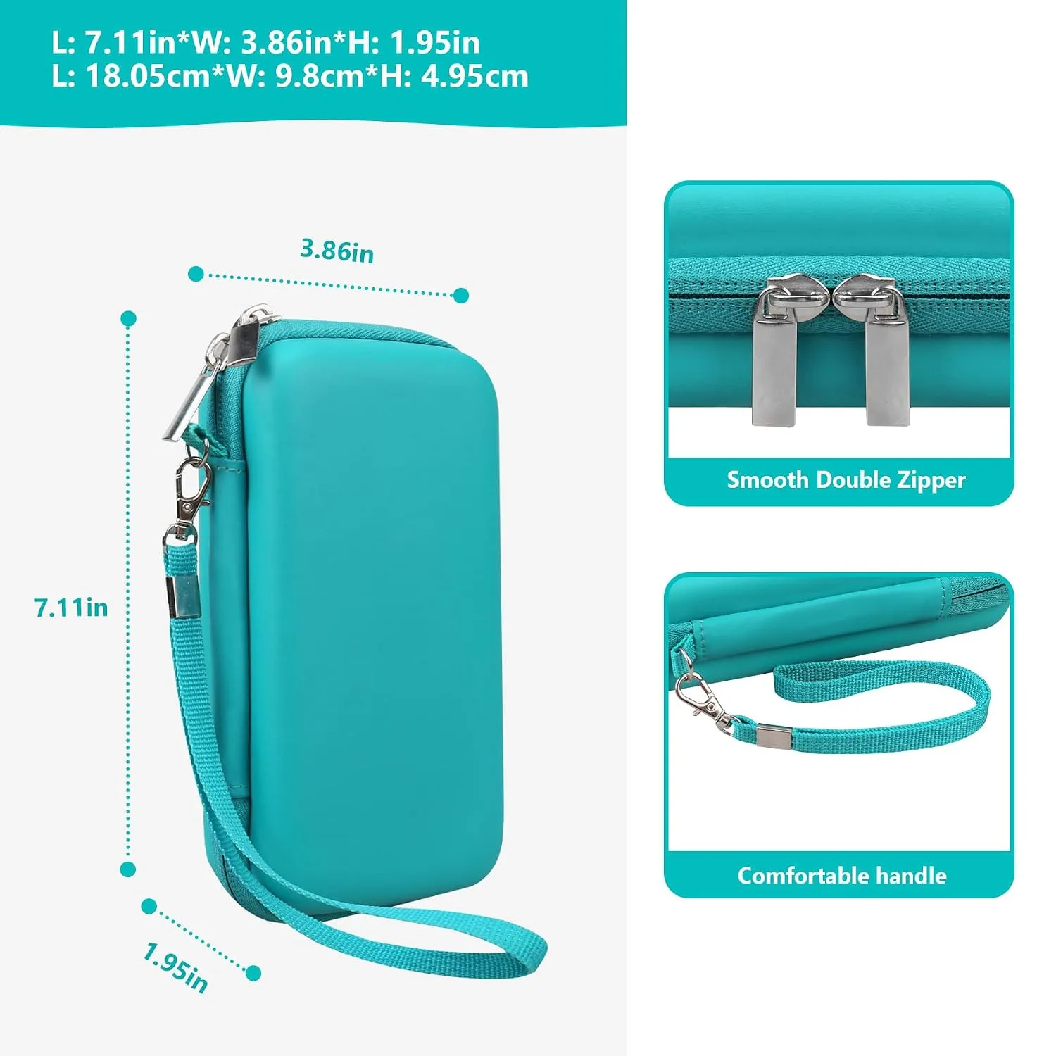Supmay Hard Carrying Case Compatible with Nintendo DS Lite NDSL, Gameboy Advance Games Storage Holder Travel Bag with Mesh Pocket for USB Charging Cable, Stylus, Earphones, Game Cartridge, Green