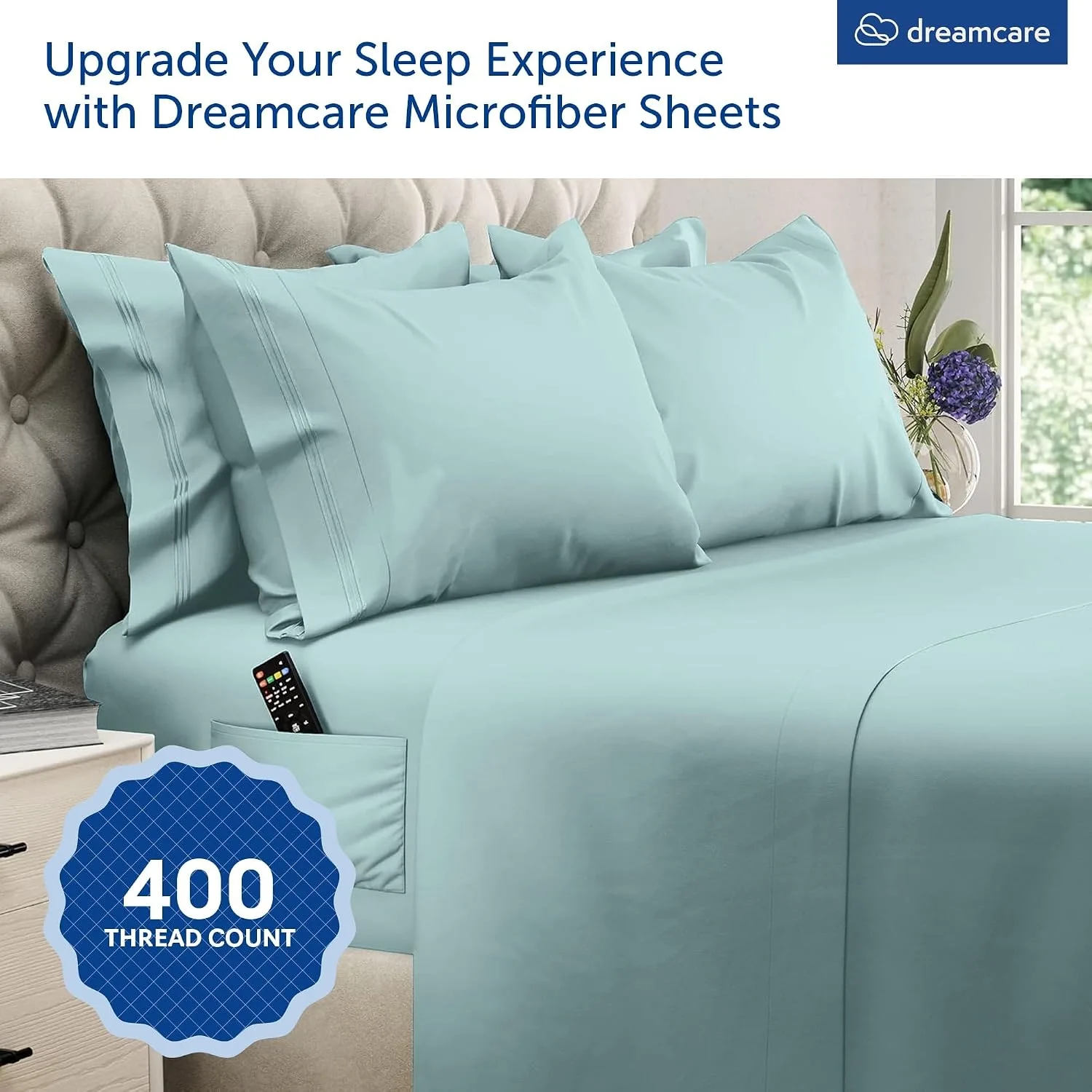 DREAMCARE King Size Sheets Set - 6 pcs Breathable Cooling Sheets King Size