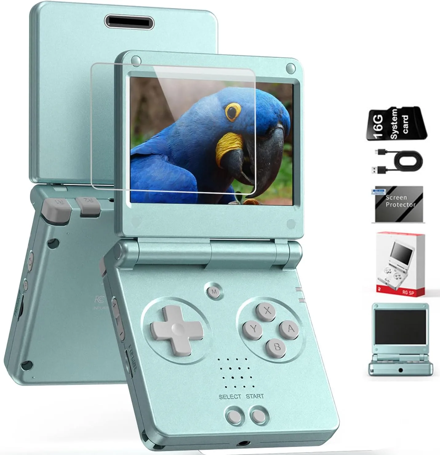 RG SP Flip Retro Handheld Game Console Linux RGSP Portable Game Console with 3.4'' IPS Screen RG SP Supports HDMI Wi-Fi 3300mAh NO Preloaded Games 16GB