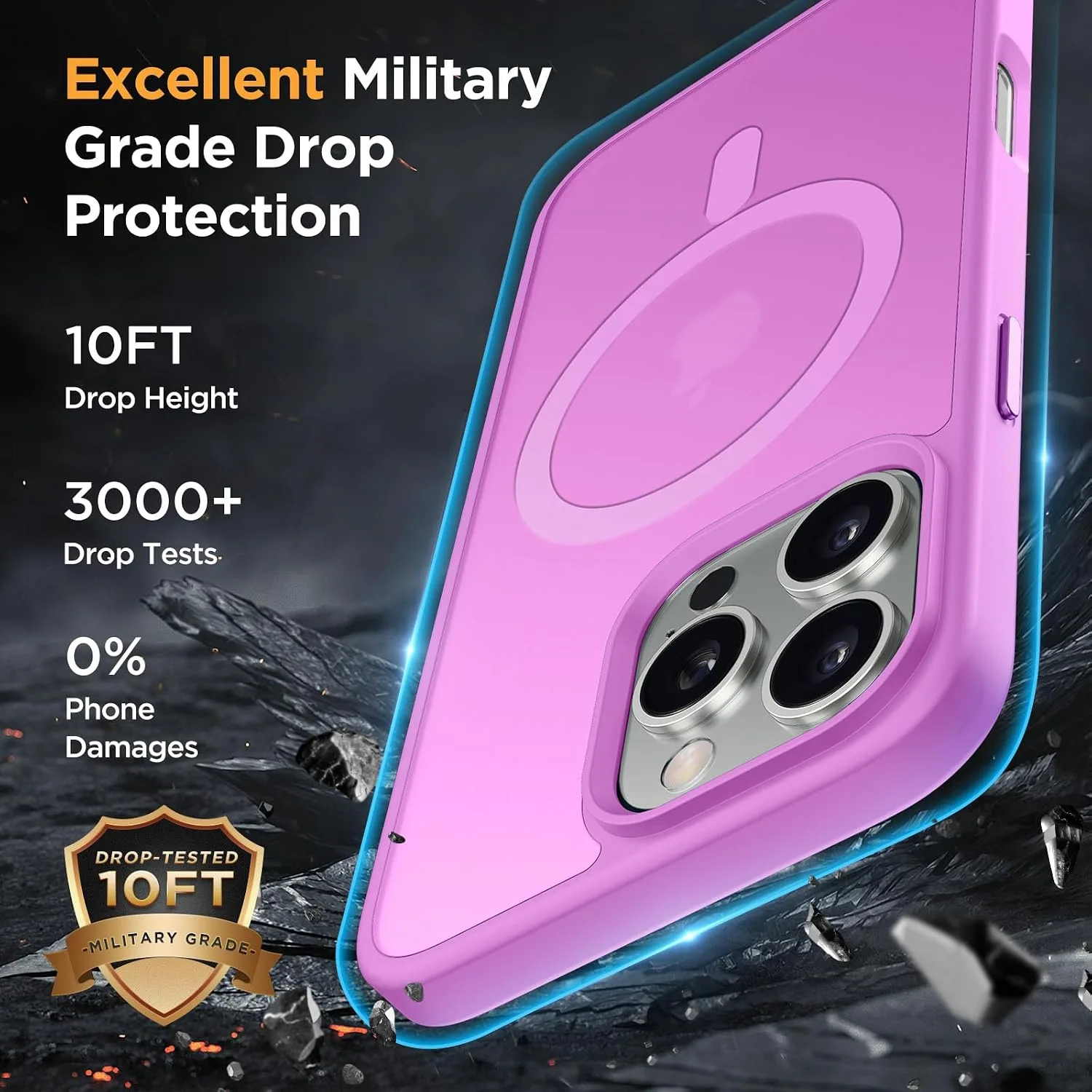 Miracase Magnetic for iPhone 16 Pro Max Case, 6.9 inch, Slim, Lilac Pink