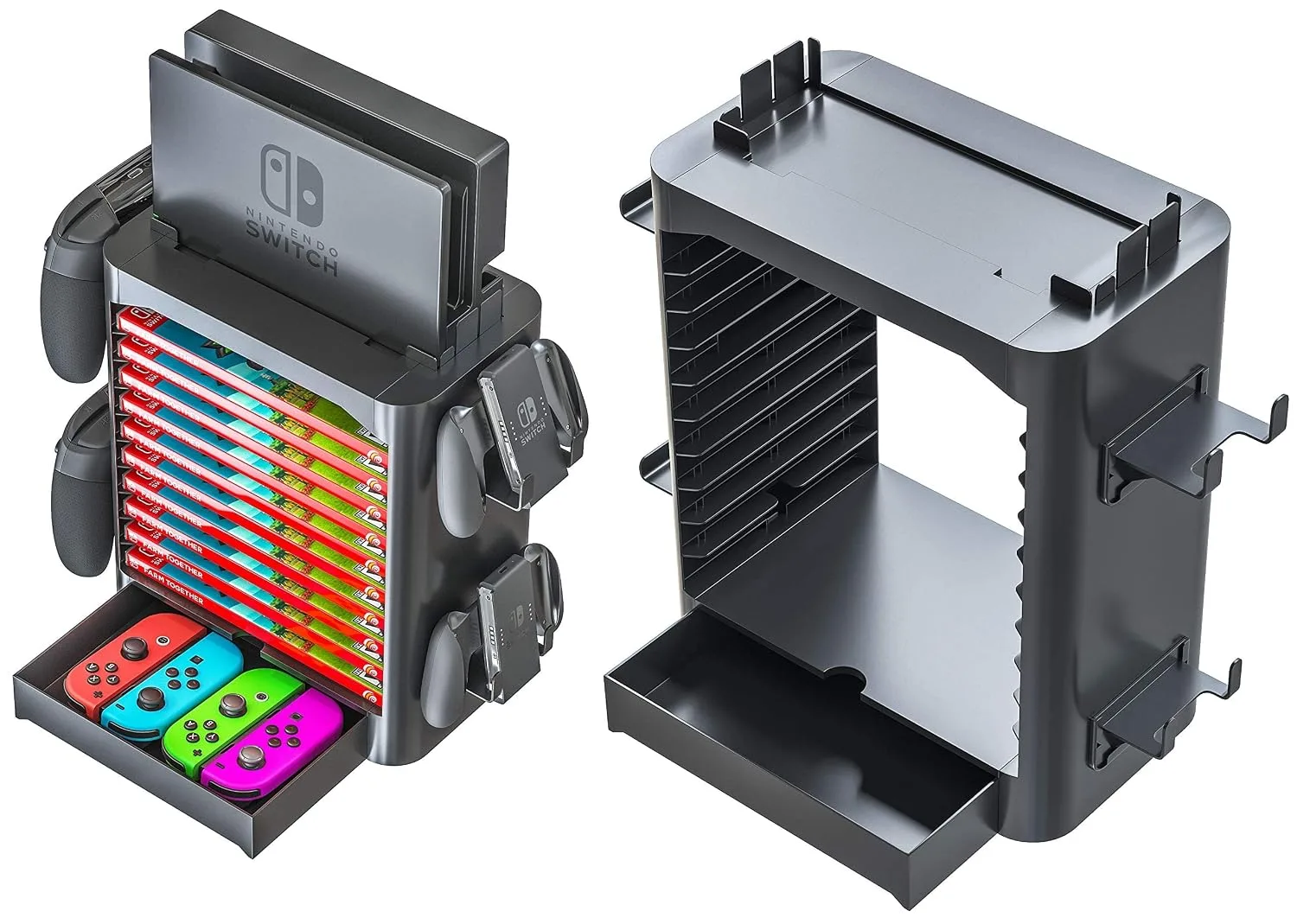 NS Compatible Nintendo Switch Games Holder, Nintendo Switch Stand - Black