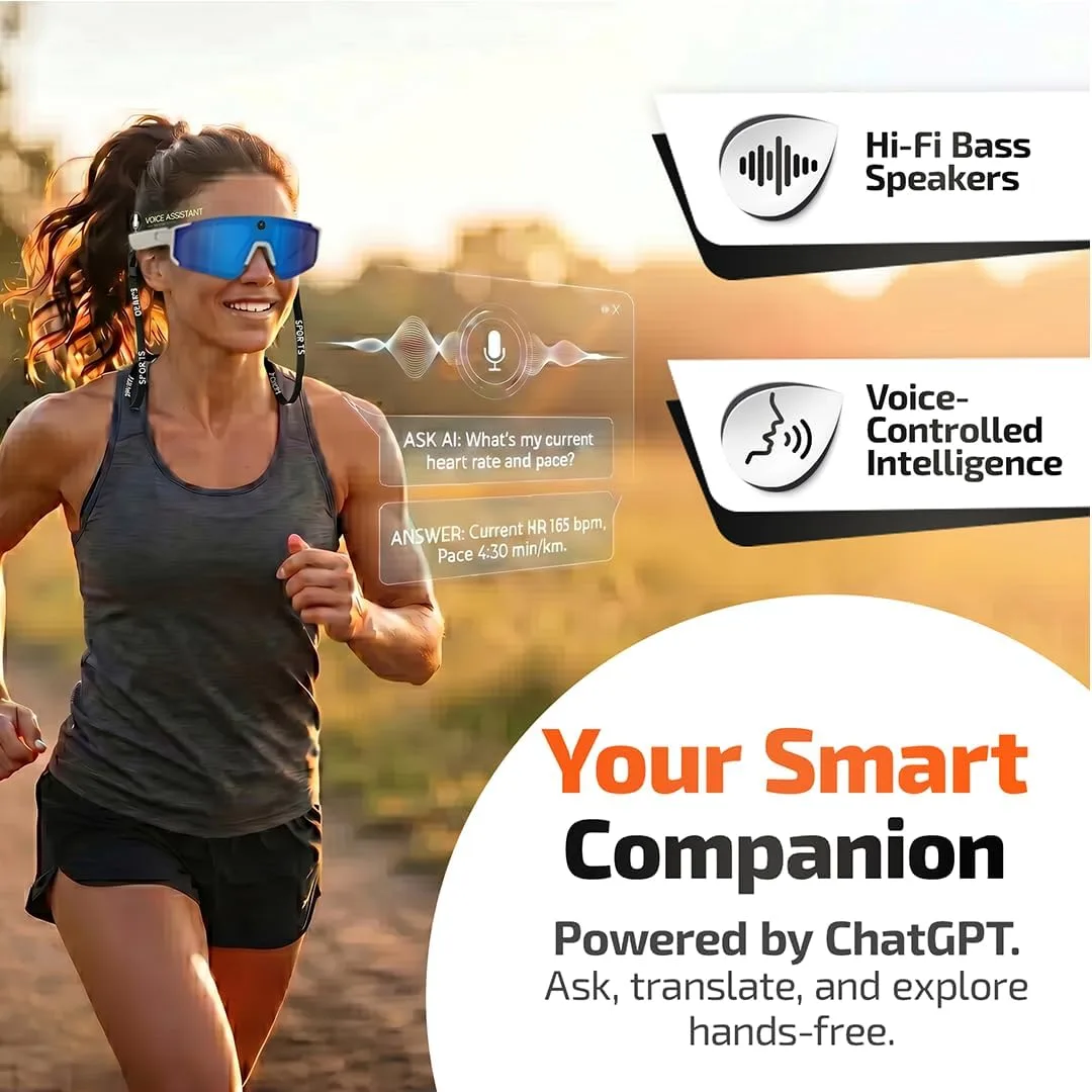 AI Smart Glasses with 32MP & 1200P Video Camera,Waterproof Recording,Voice Assistant,Open-Ear Audio,Dual Mic Noise Reduction,EIS Stabilization,Lightweight & Comfortable Outdoor Sports (Purple)