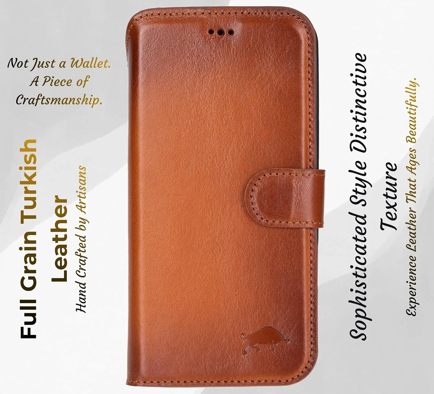 VENOULT Wallet Case for iPhone 17 Pro, Full Grain Genuine Turkish Leather, Magnetic Detachable, RFID Protected 4 Card Slots, Business Style, Compatible with MagSafe, Handmade (Chestnut)