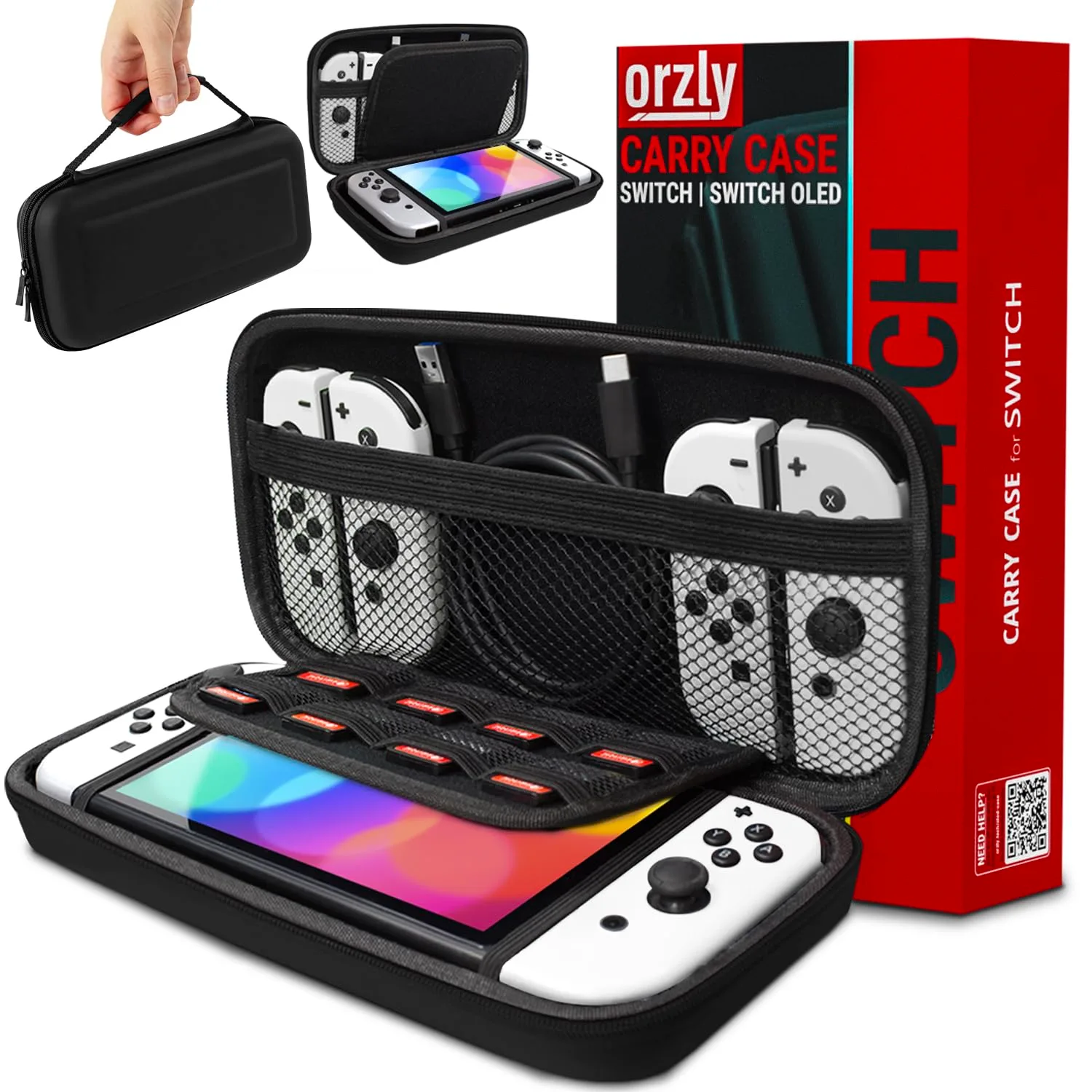Funda Orzly para Nintendo Switch con protección de pantalla