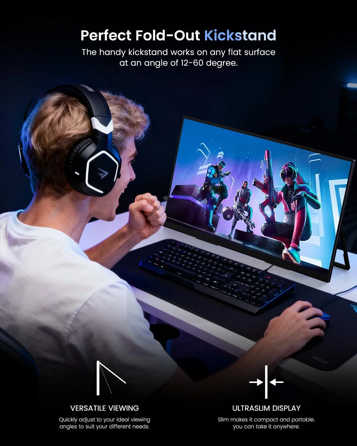 UPERFECT 19" 4K 144Hz Portable Monitor,  600 Nits 146% sRGB Gaming Monitor