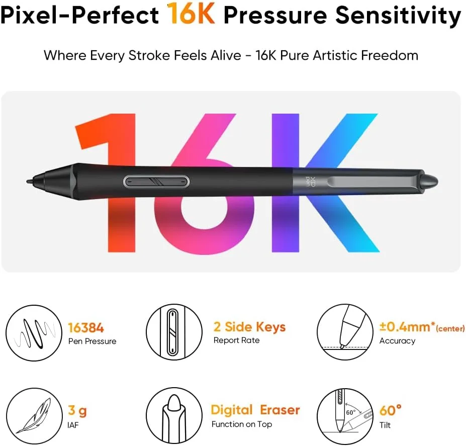 XP-PEN Artist 13.3 Pro V2 Drawing Tablet with Screen, 16K Pressure Sensitivity Digital Drawing Tablet for PC Mac Chromebook Android, Fully Laminated Graphic Tablet with Pen, Foldable Stand Included