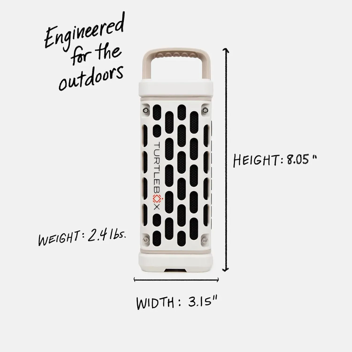 Turtlebox Ranger Bluetooth Speaker. Ultra-Portable, Waterproof, Ivory