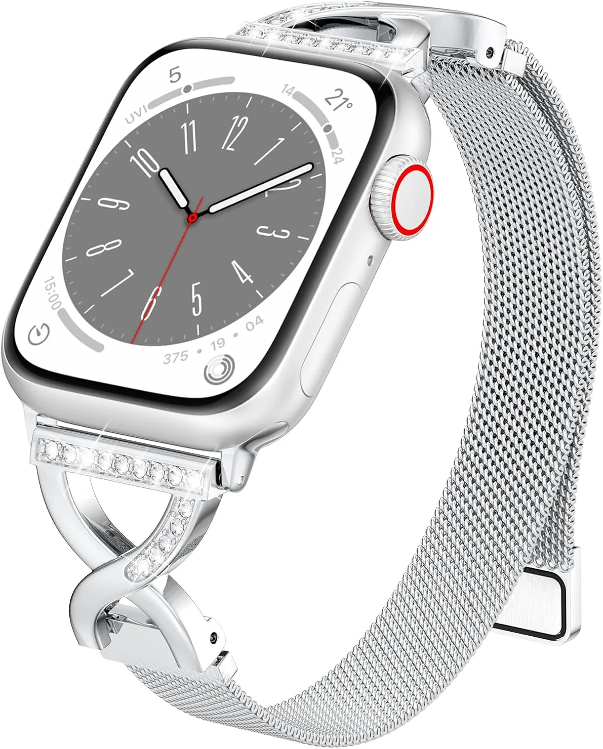 Correa para Apple Watch Brg Thin Mesh Loop con cierre X y diamantes 16mm