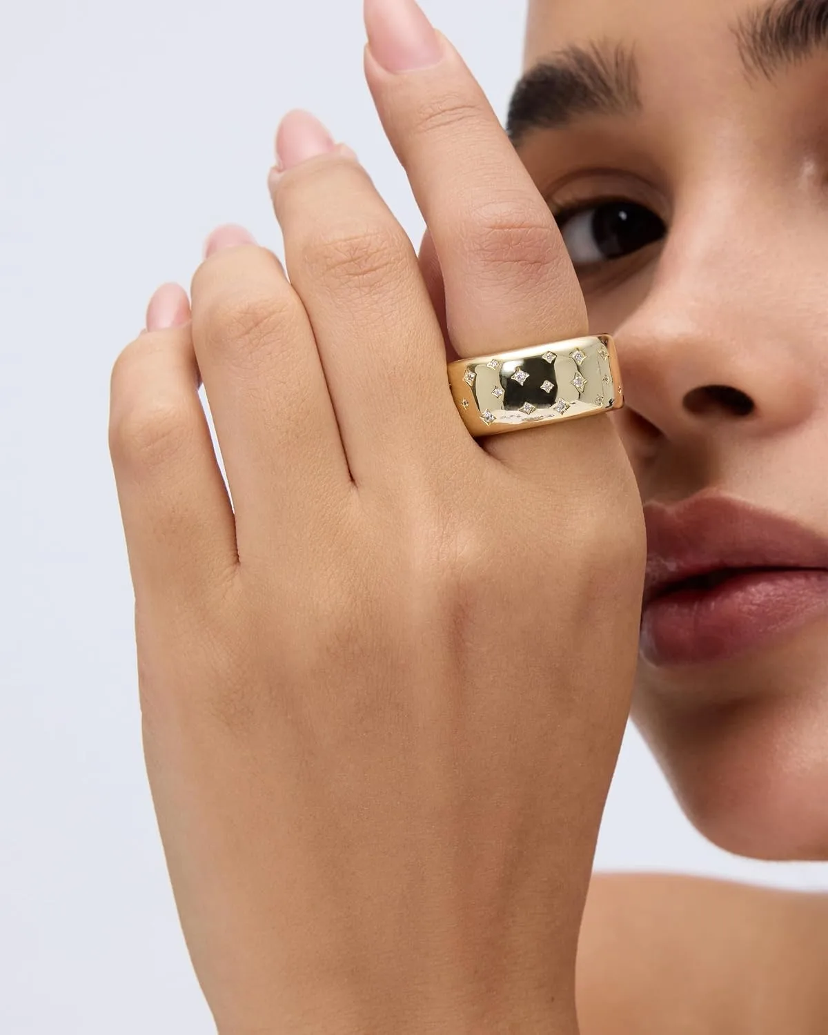 PAVOI 14K Gold Plated Smart Ring CZ Cover Compatible with Oura Ring Gen 4