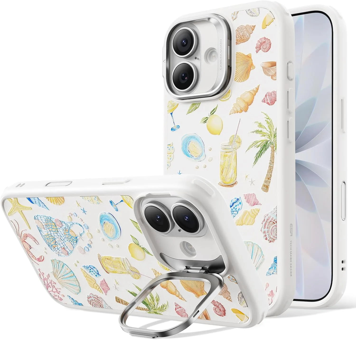 ESR Classic Hybrid for iPhone 17 Case with Flex Stand, Cream White