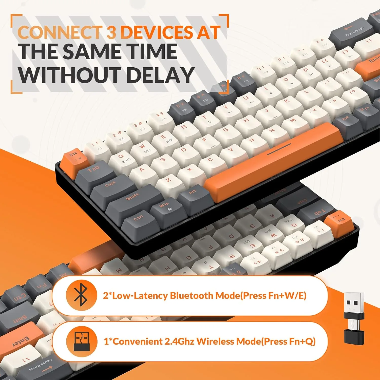 MAGIC-REFINER RK68 Compact 68 Keys Wireless Mechanical Gaming Keyboard