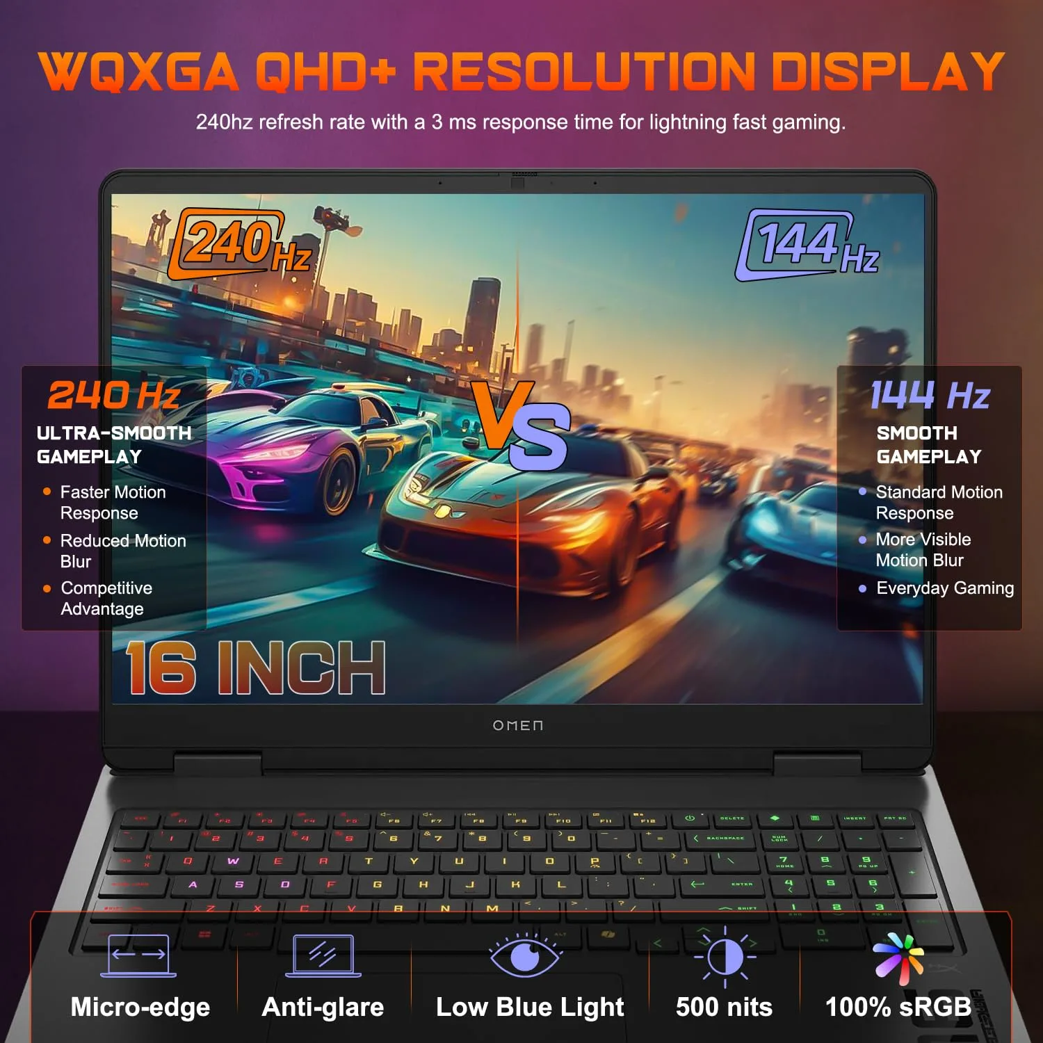 HP Omen 16" 240Hz Ryzen 9 8940HX & 5060 Gaming Laptop, 32GB DDR5 + 1TB SSD