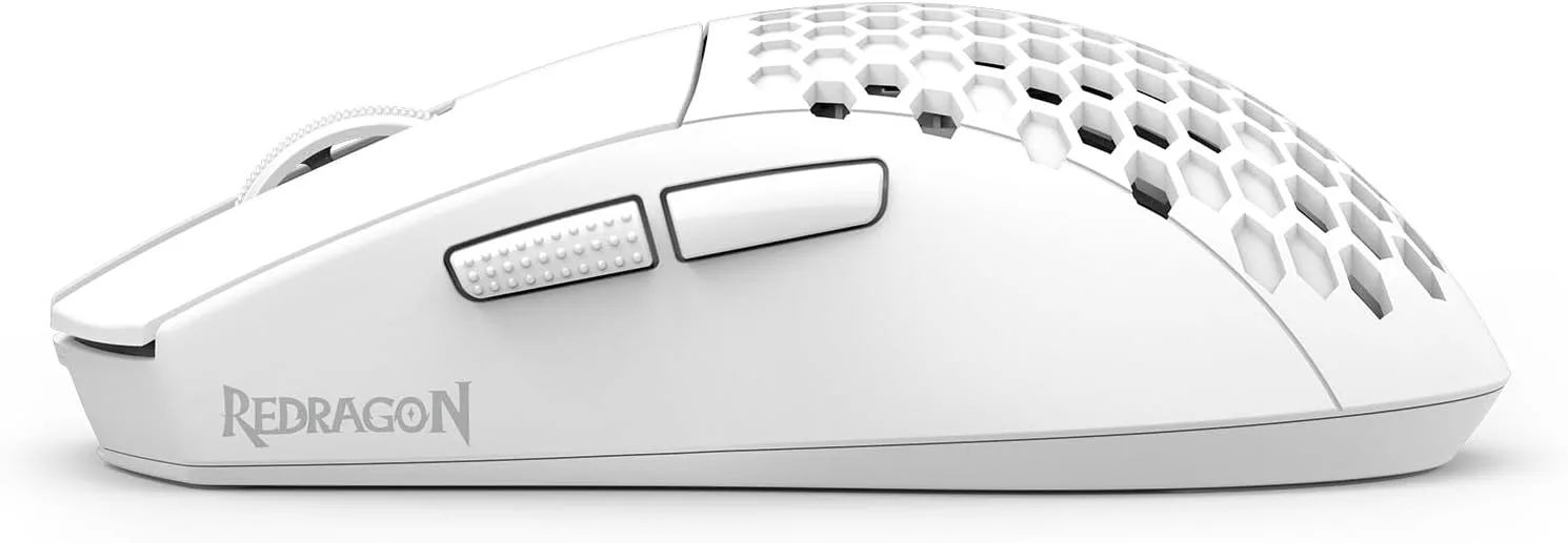 Redragon M725 Honeycomb Shell Gaming Mouse Wireless Lightweight 49g -White