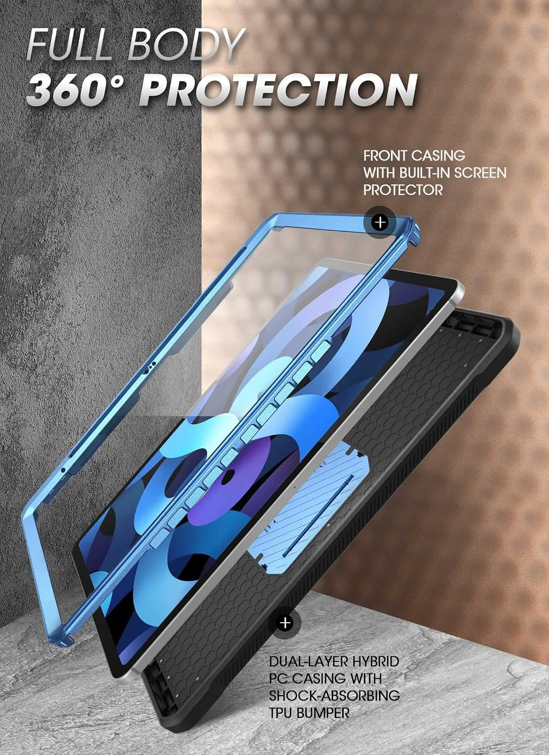 SUPCASE for iPad 11th Gen A16 11" 2025 Case with Screen Protector, Blue