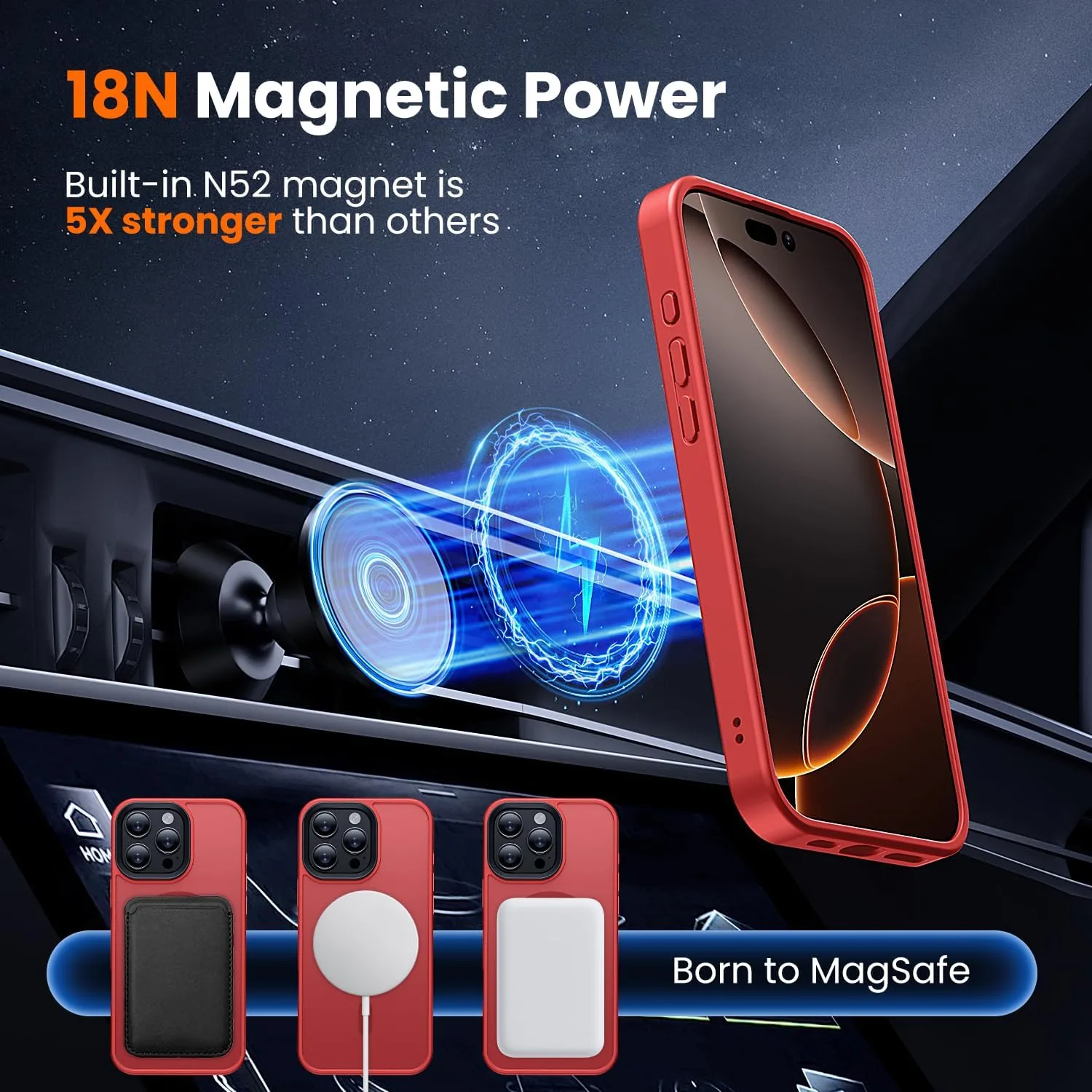 toushion 3 in 1 for iPhone 16 Pro Max Case Matte Red