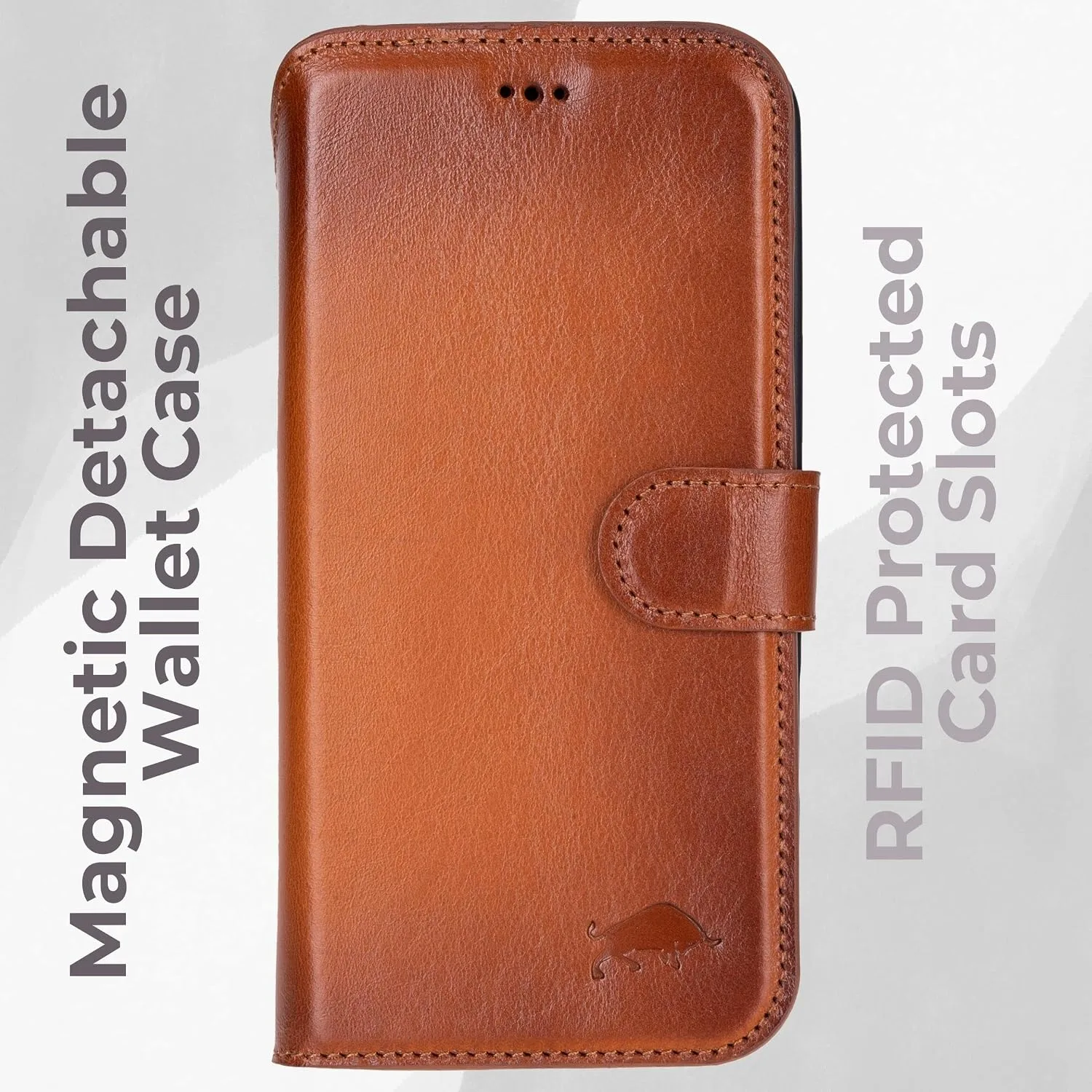 VENOULT Wallet Case for iPhone 17 Pro MAX, Full Grain Genuine Turkish Leather, Magnetic Detachable, RFID Protected 4 Card Slots, Business Style, Compatible with MagSafe, Handmade (Chestnut)