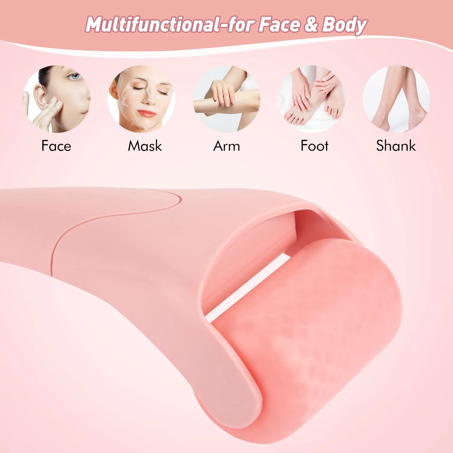 Fronnor Ice Roller for Face,Eyes,Facial Massager Tool,Soothing Skin Care Tool,Cooling Skincare Device for Puffiness,At-Home Spa Gift for Women(Pink)