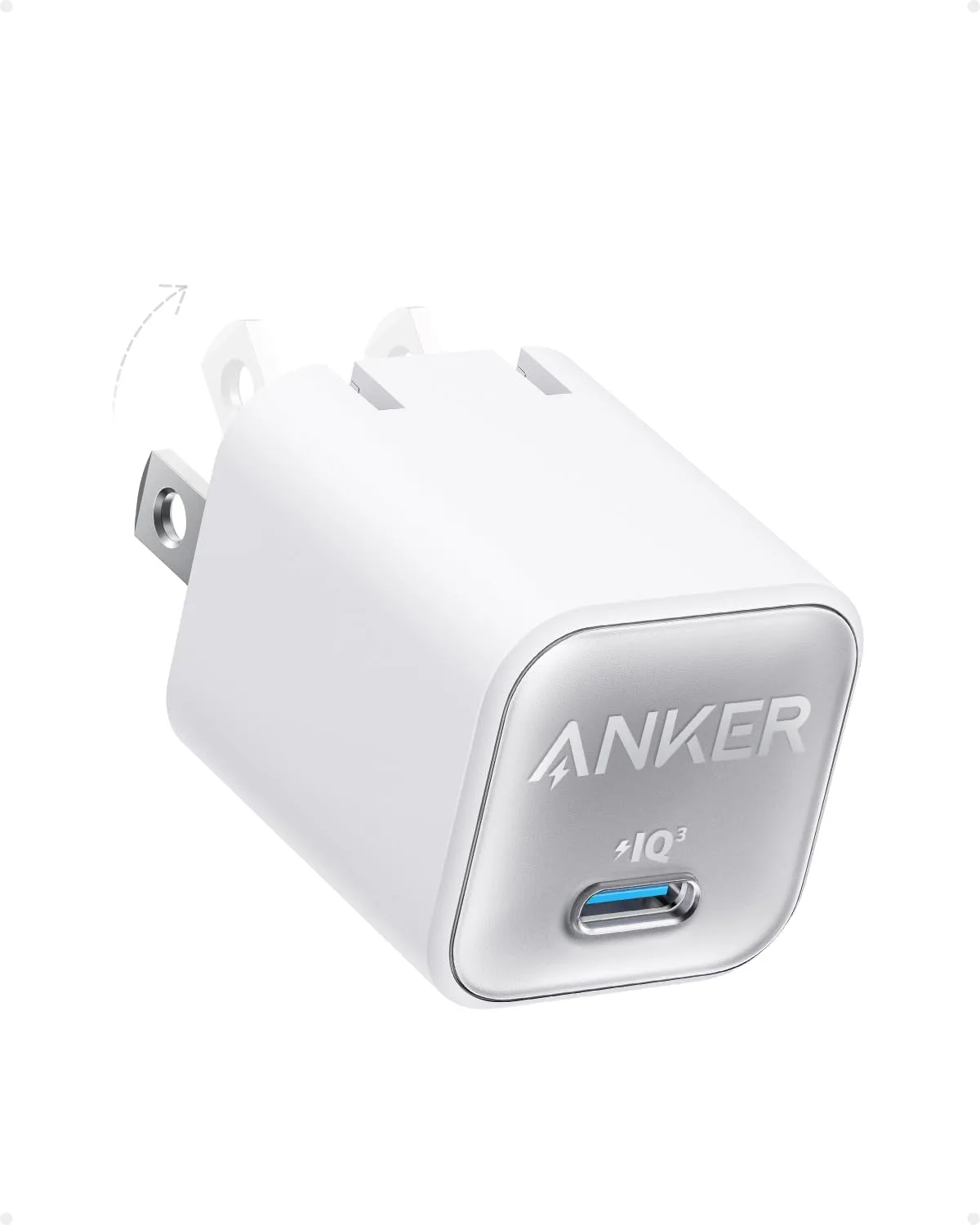 Anker Nano Phone Charger, 30W Portble and Foldable USB C GaN Charger