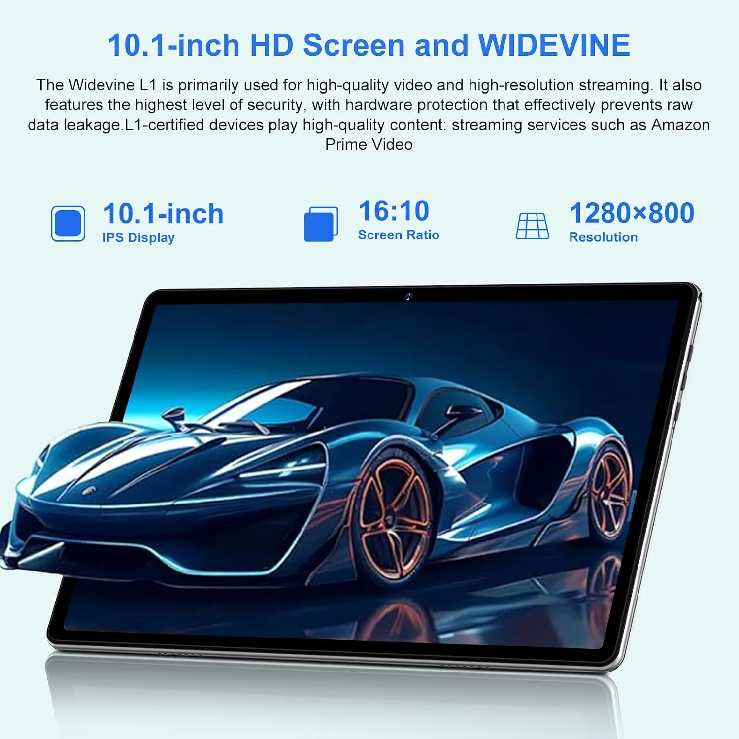 Android Tablet with Keyboard 30GB+64GB+1TB, Tablet 10 Inch Octa-Core Electronics Tablets, Gemini AI, 6000mAh, HD IPS Display, 5G WiFi, Widevine L1, Split Screen - Sliver