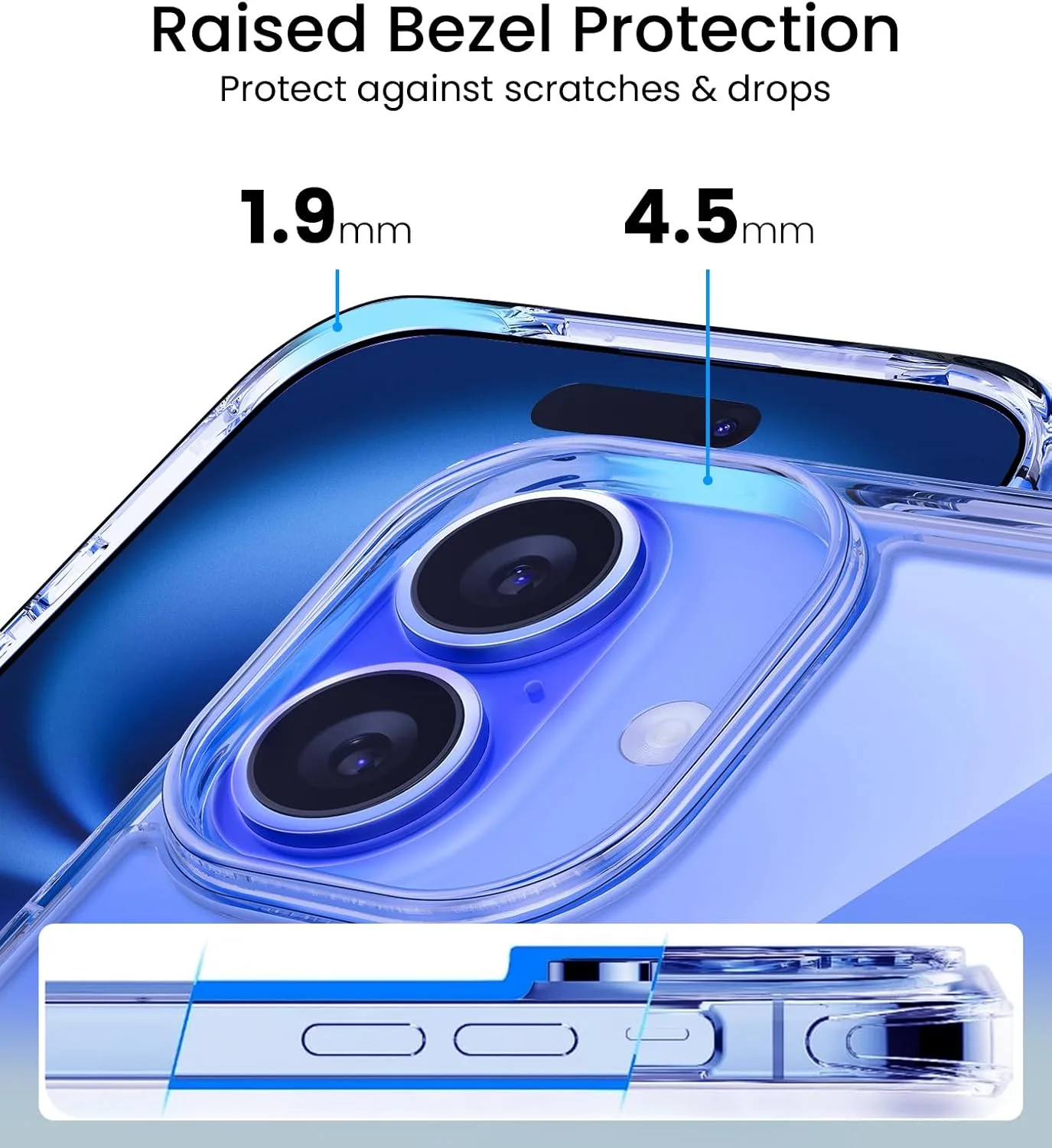 Mkeke for iPhone 16 Case Clear [Not Yellowing]