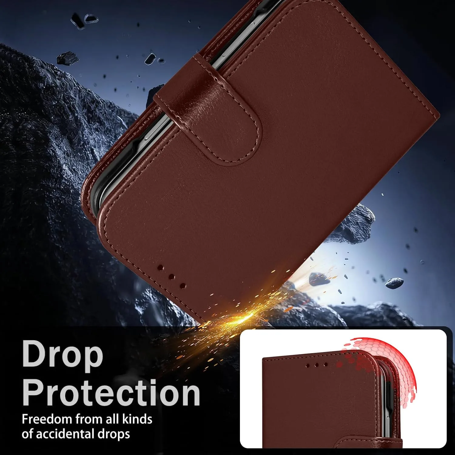 Wallet Phone Case Crafted for iPhone Duo Brown