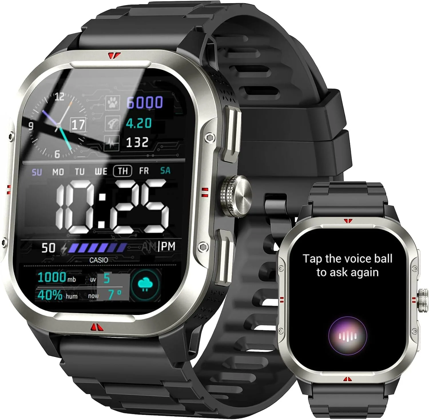 Smart Watch for Men Built-in GPS,50+ Day Battery Life, Answer/Make Calls