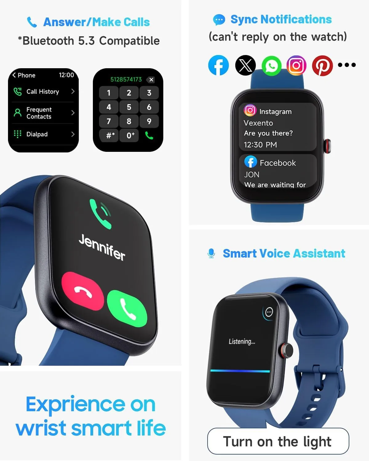 1.91" Smart Watch for Men Women with ALEXA, Fitness Watch for Android iOS